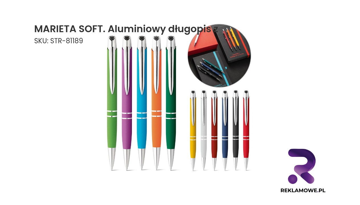 MARIETA SOFT aluminiowy długopis z miękkim wykończeniem