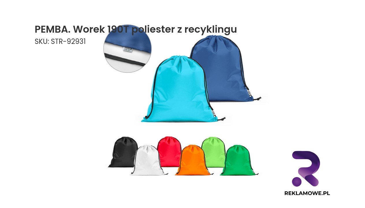 PEMBA worek z recyklingowanego poliestru 190T