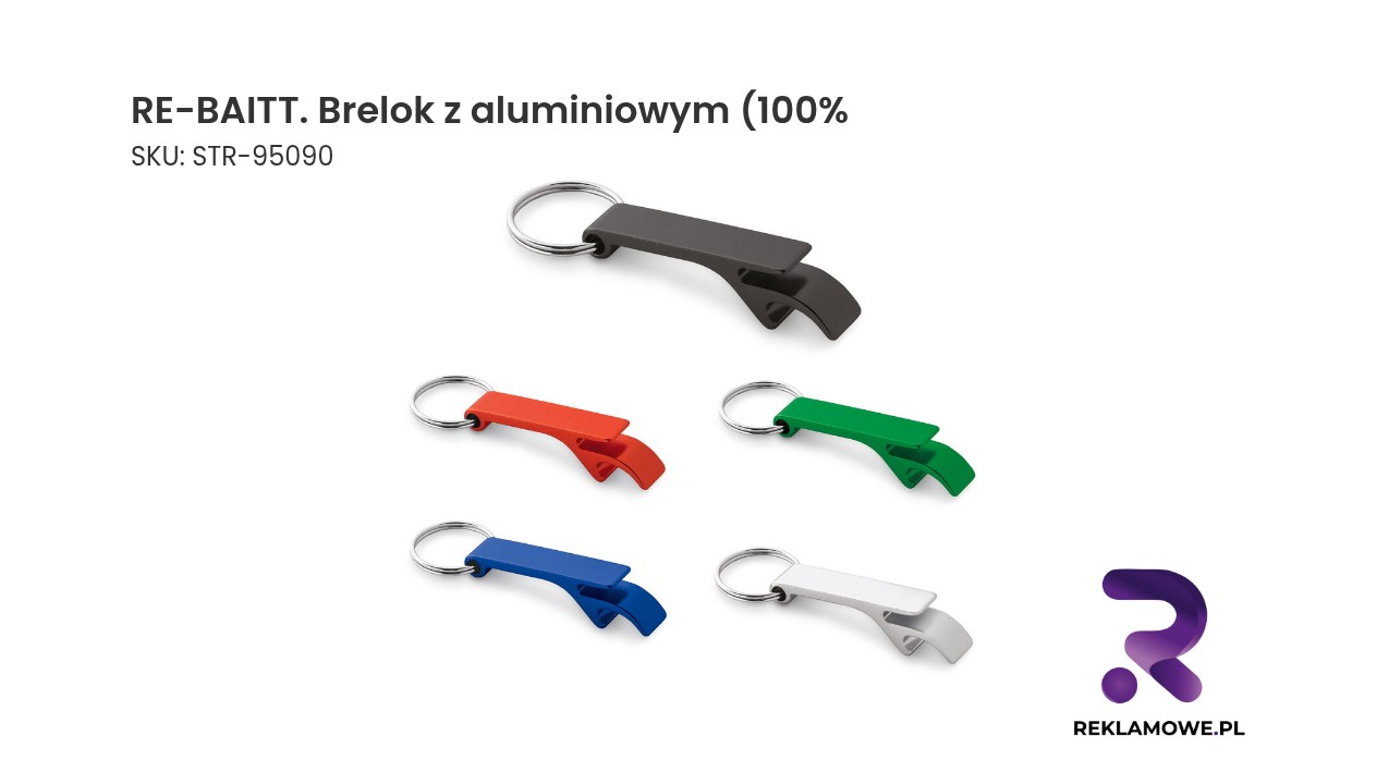 RE-BAITT. Brelok z aluminiowym (100% rAL) otwieraczem do kapsułek RE-BAITT brelok z aluminiowym korpusem 100 procent